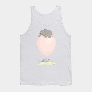 Elephant on a flying balloon Tank Top